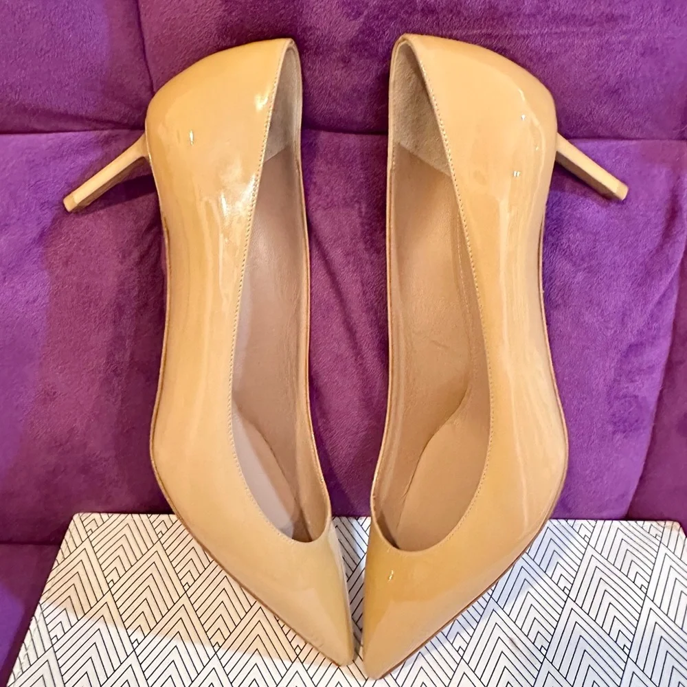Saint Laurent Beige Patent Leather Heels. Size 37.5-7.5us - Picture 3 of 8